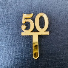 ACRYLIC Number Topper - 50 Gold 5cm