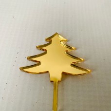 Acrylic Pick - Xmas Tree - Gold - 5cm