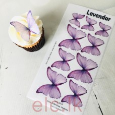 Edible Wafer Butterfly Set Of 9 - LAVENDAR