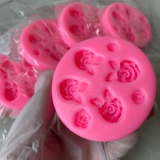 Silicon Mold Rose With Leaf 7 Dfffernce Cavities