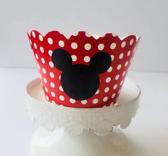 Party Cupcake Wrappers X 12 - Mickey Mouse