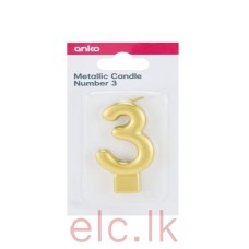 Metallic Candle Number - 3