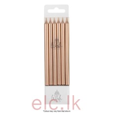 Wish Tall Candles Metallic Rose Gold 12cm