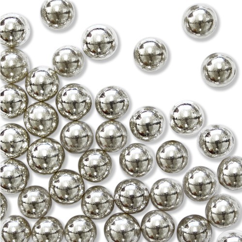 SUGAR PEARLS - 6mm SILVER