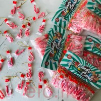 Candy Cane Mini With Gold Code- RED and WHITE 5cm