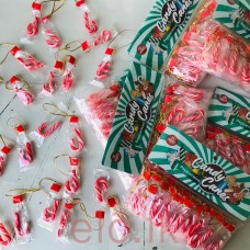 Candy Cane Mini With Gold Code- RED and WHITE 5cm