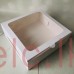 Cake Box - 10 x 10 x 4 inch with Window IVORY  (inside Ivory)