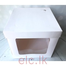 Cake Box - 12 x 12 x14 Inch With Window WHITE
