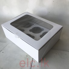 Cupcake Box with insert - 6 holes WHITE (Inside Grey)