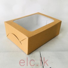 Brownie Box With Window - 6 pieces Brown