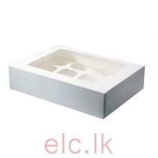 Cupcake Box with insert - 12 holes WHITE
